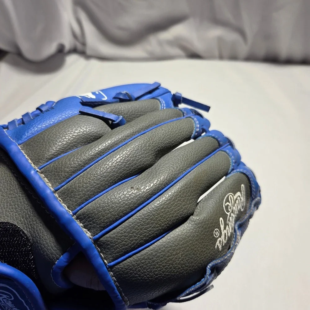 Rawlings S10GRY 10" Youth Baseball Glove Blue Grey Basket Web Right Hand Throw - Picture 6 of 8